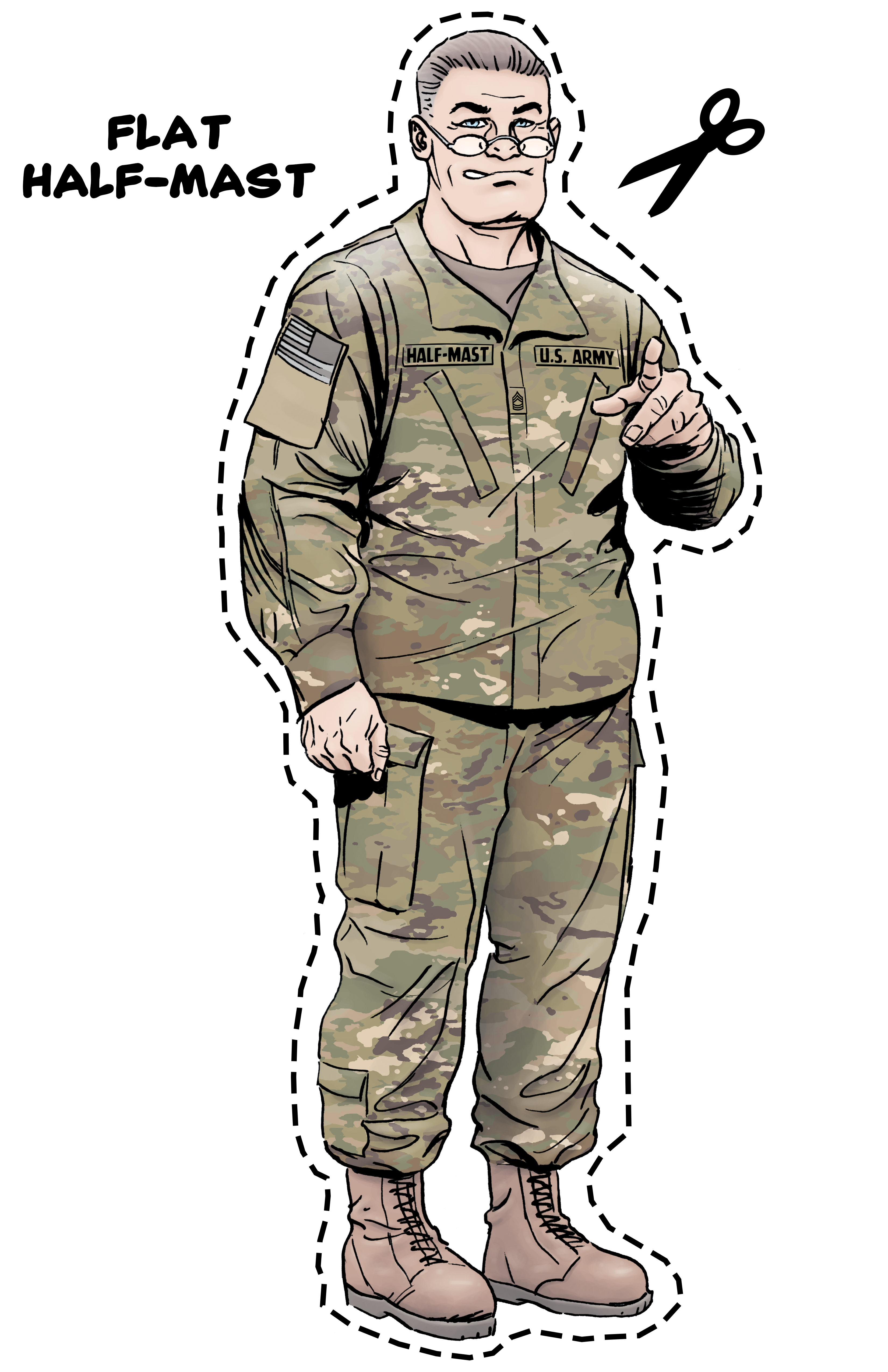 Flat Half-Mast cutout