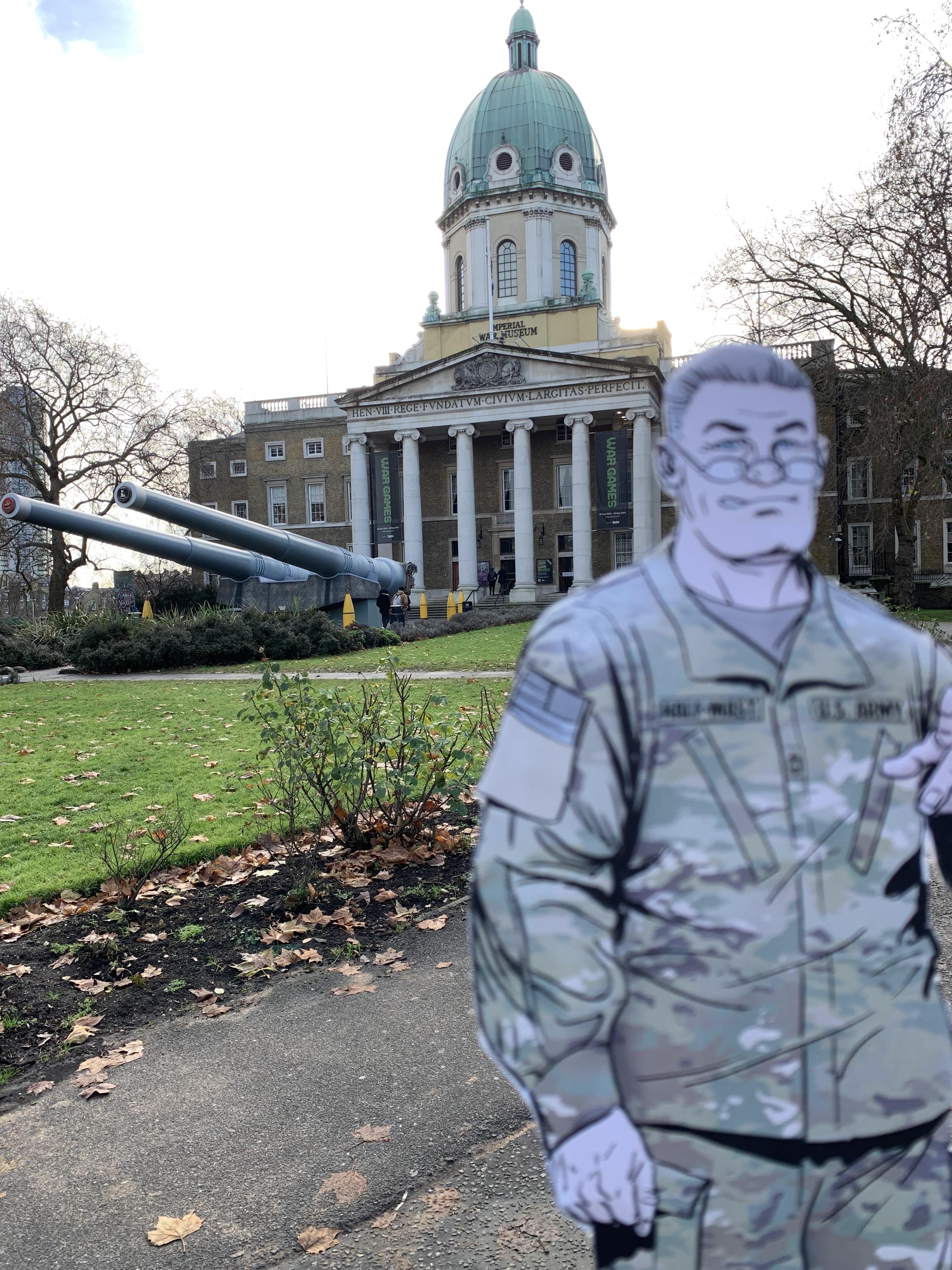 MSG Half-Mast in front of the Imperial War Museum, London