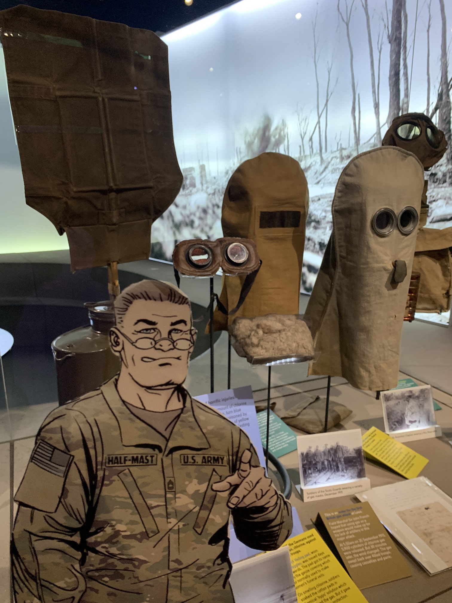 MSG Half-Mast in front of the Imperial War Museum, London